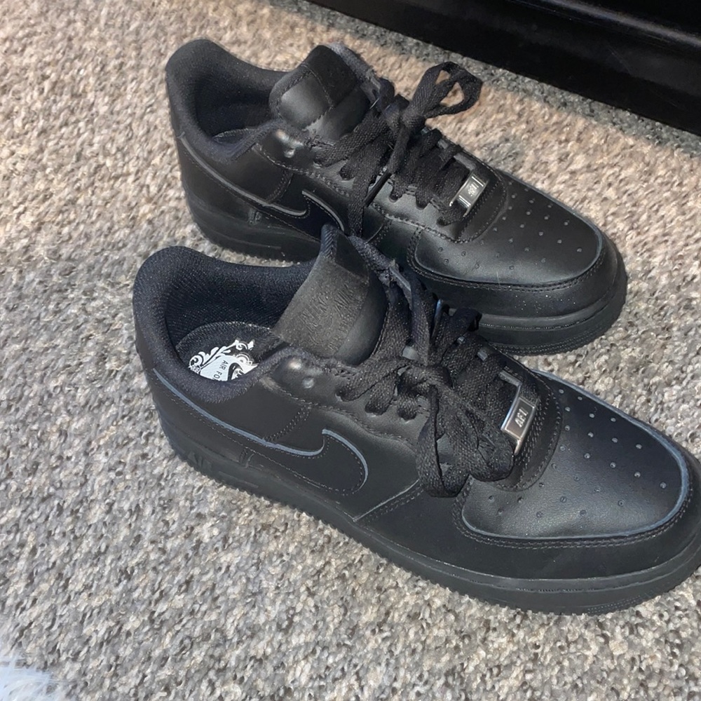 Air Force 1 all black. Worn once! Not for very long.